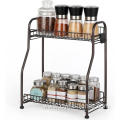 2 Tier Kitchen Standing Spice Rack with Hook